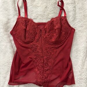 Red Lace Bustier Top